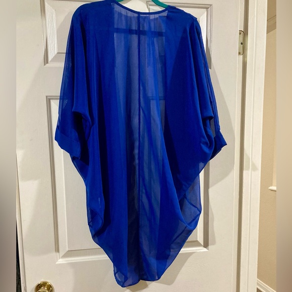 EUC American Apparel blue chiffon kimono - Picture 6 of 9